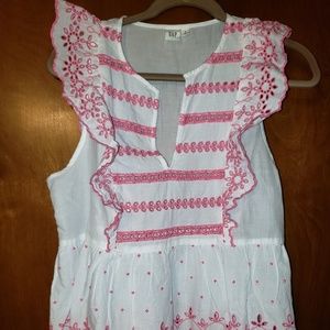 Gap Pink and White Blouse, Size Medium